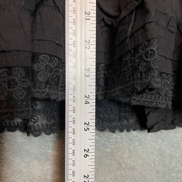 Women Lace Tiered Ruffle Babydoll Gothic Emo Witchy Black Mini Romper Dress M - Picture 9 of 10